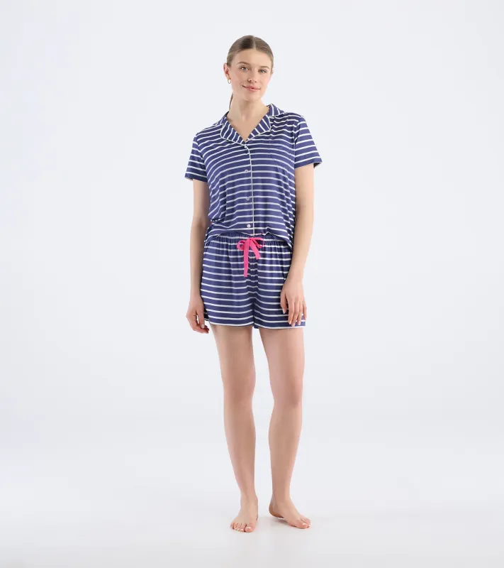 Women's Nautical Stripes Short Pajama Set sold by Hatley