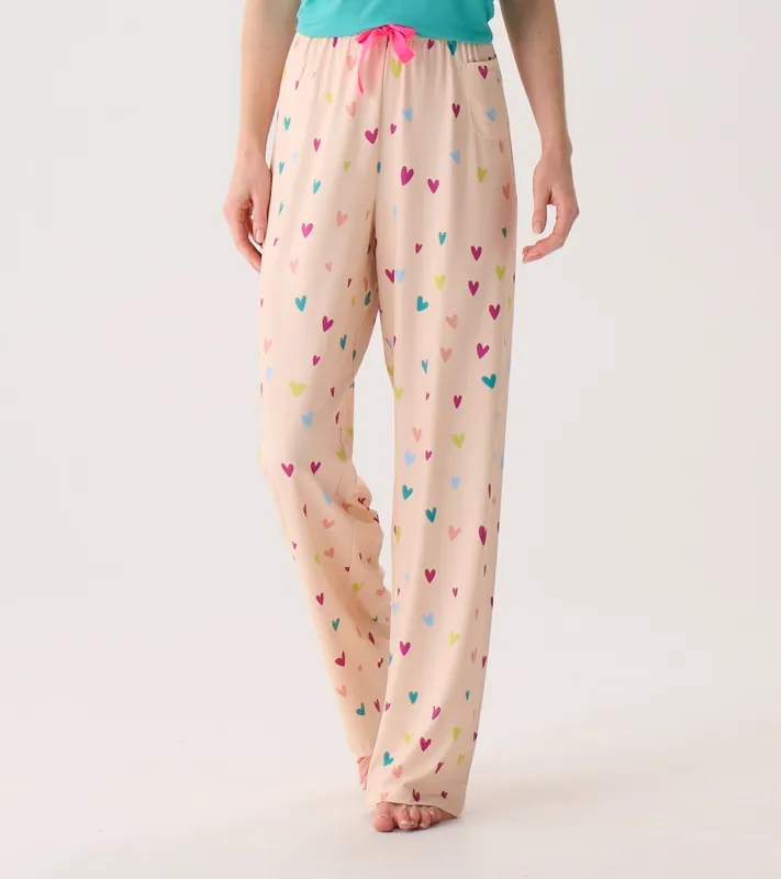 Women's Jelly Bean Hearts Polyknit Pajamas Pants sold by Hatley
