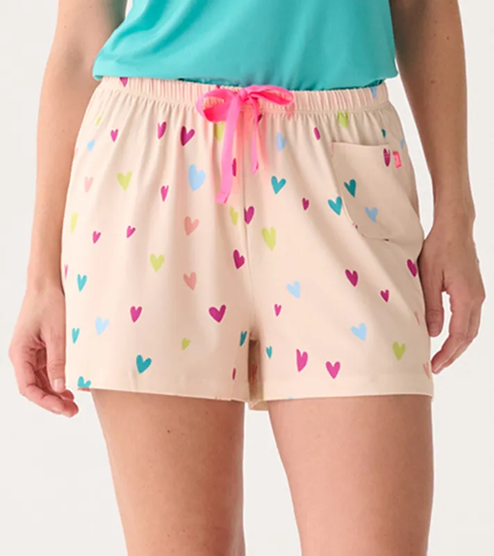 Women's Jelly Bean Hearts Polyknit Pajamas Shorts sold by Hatley