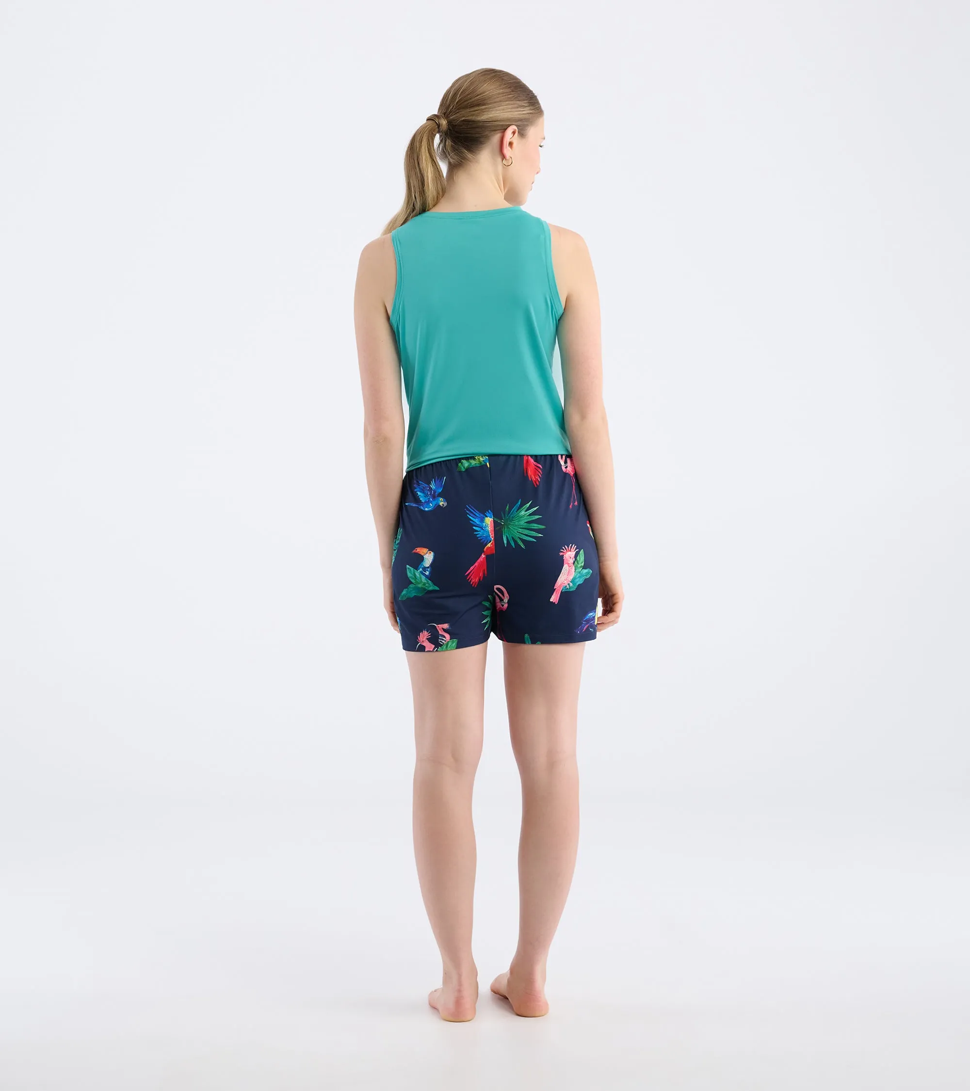Women's Tropical Birds Polyknit Pajama Shorts sold by Hatley product image thumbnail 4