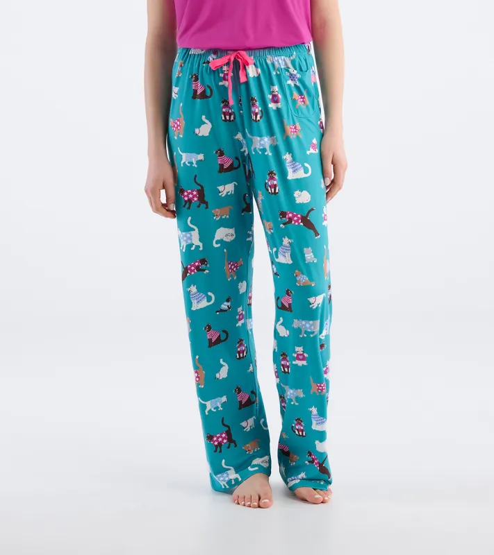 Women's Cute Cats Polyknit Pajama Pants sold by Hatley