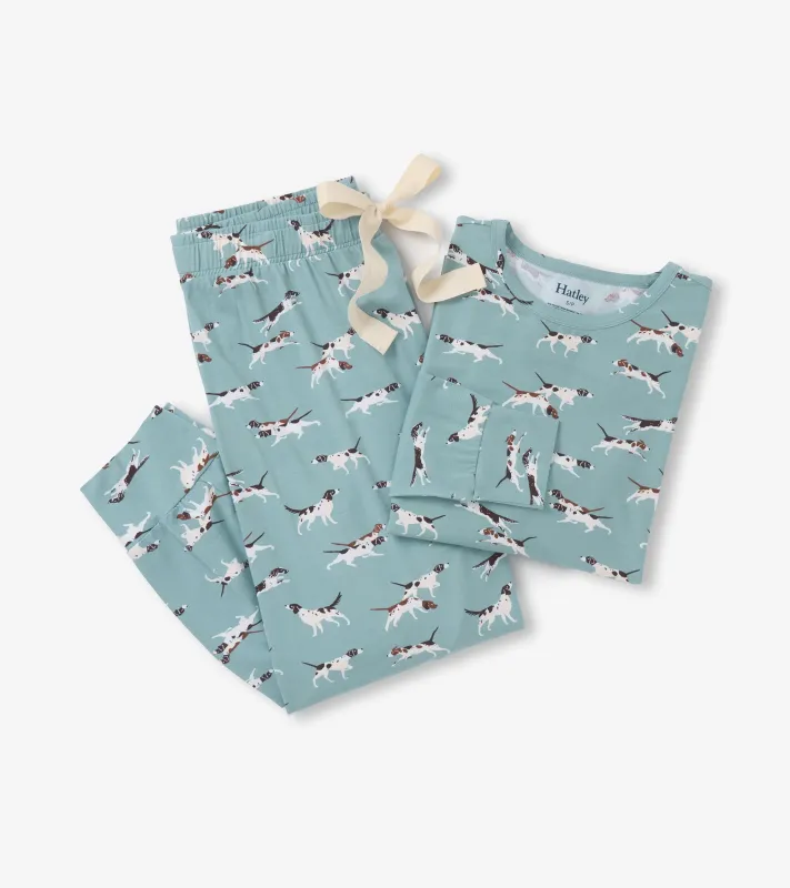 Women's Hunting Dogs Bamboo Pajama Set made by Hatley