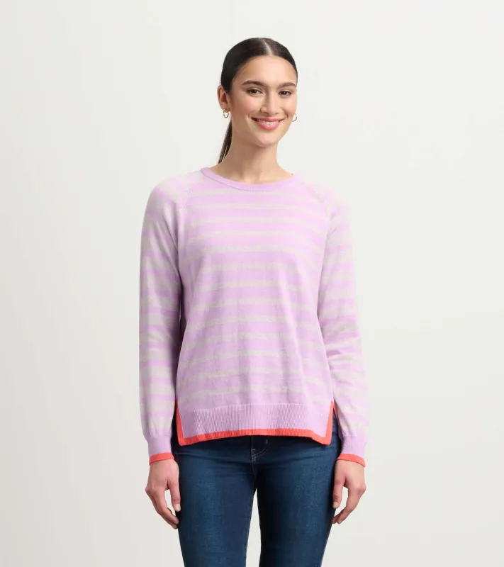 Olivia Sweater - Lilac Pink Stripes sold by Hatley