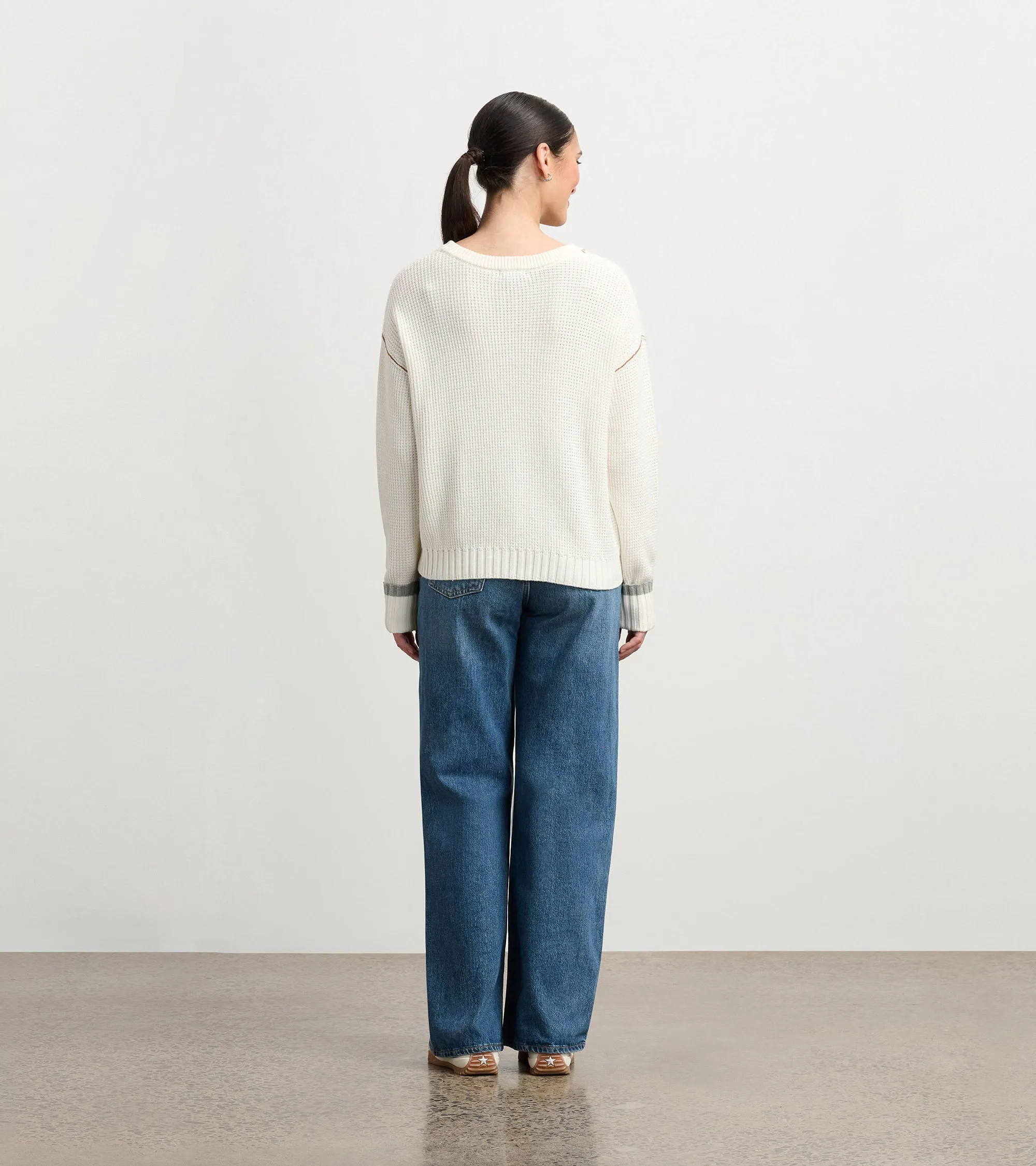 Waffle Knit Sweater - Cream sold by Hatley product image thumbnail 4