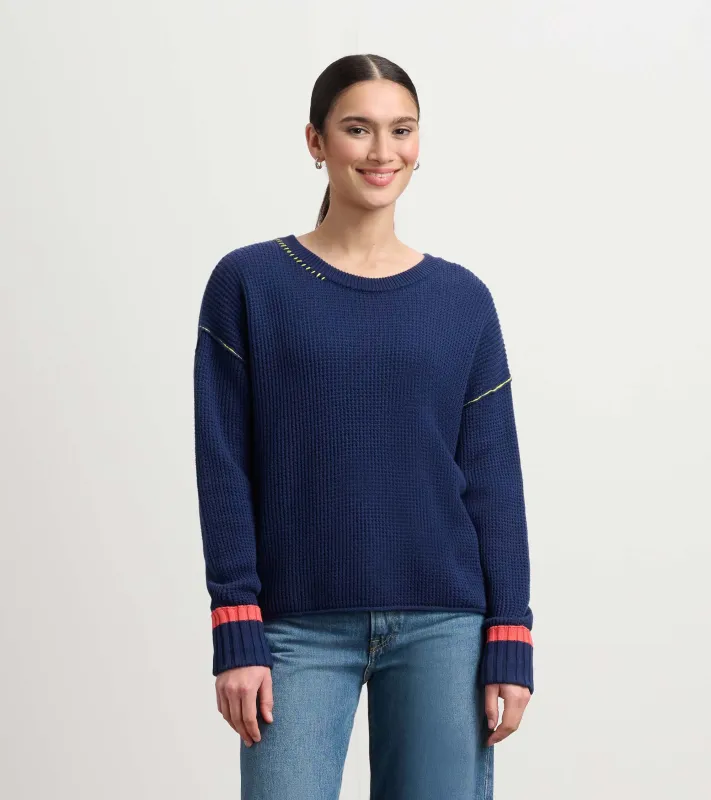 Waffle Knit Sweater - Navy made by Hatley