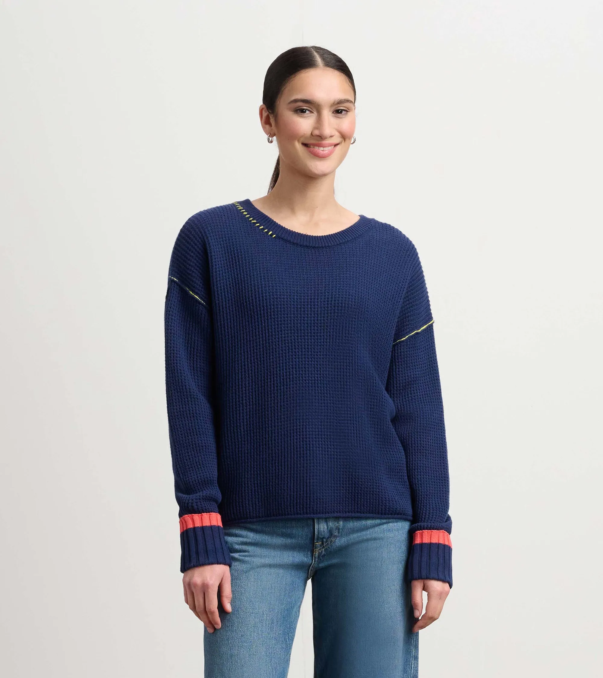 Waffle Knit Sweater - Navy sold by Hatley