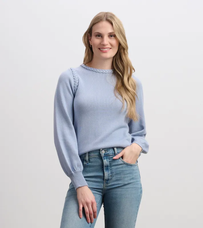 Braided Sweater - Bright Denim Blue sold by Hatley