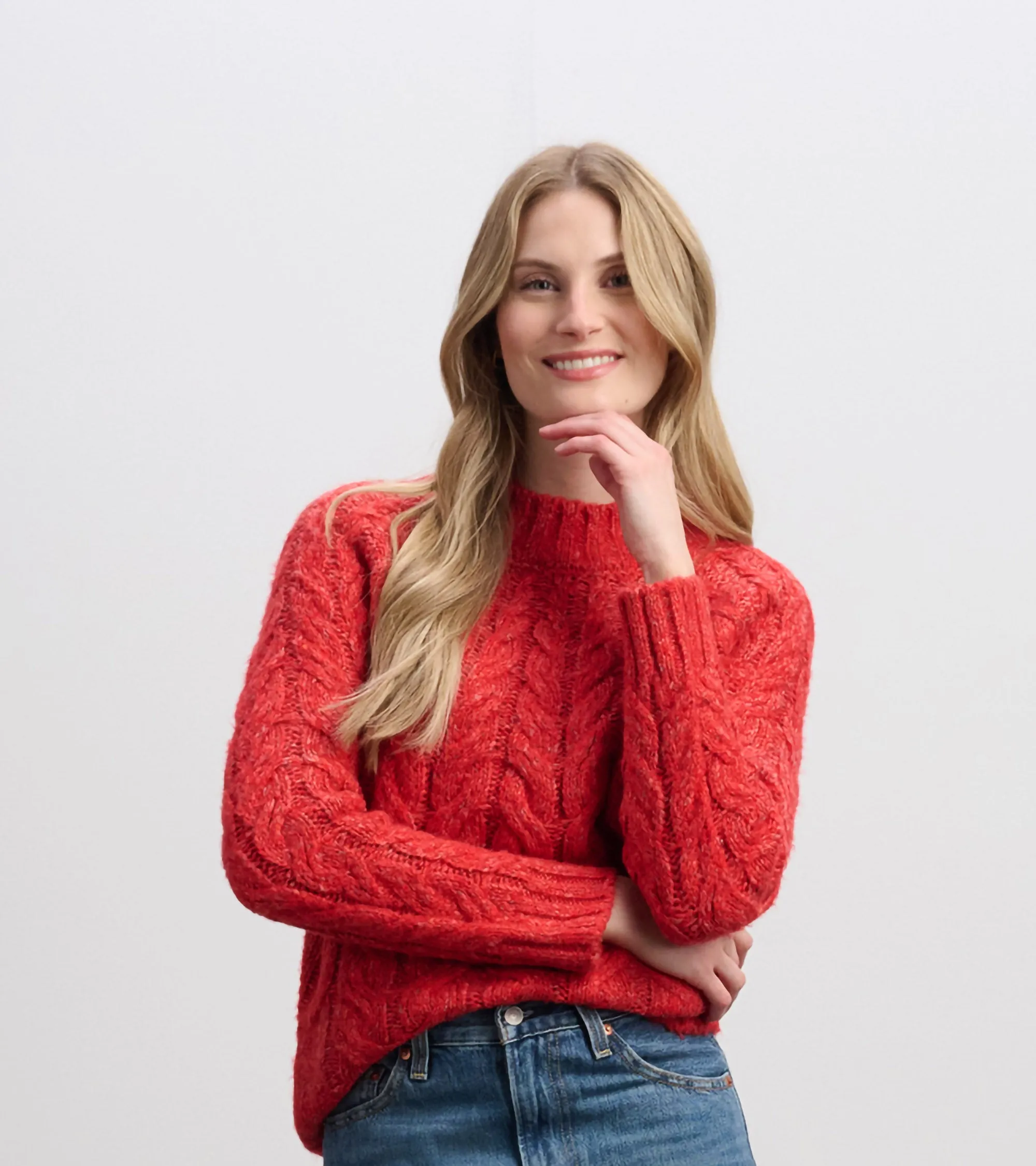 Dylan Cable Knit Sweater - Red sold by Hatley