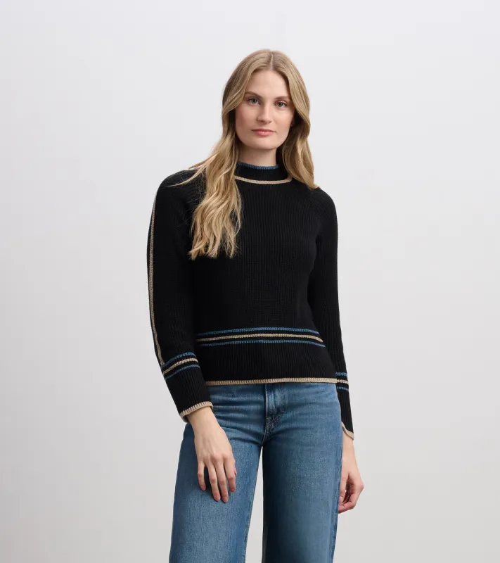 Raglan Stripes Pullover - Black sold by Hatley