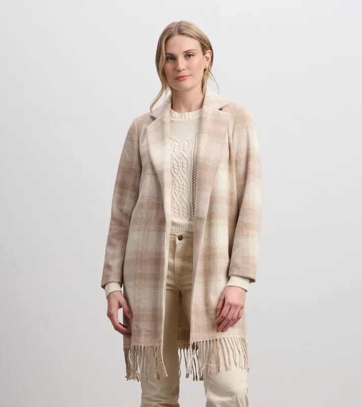 Fringe Jacket - Light Taupe Plaid made by Hatley