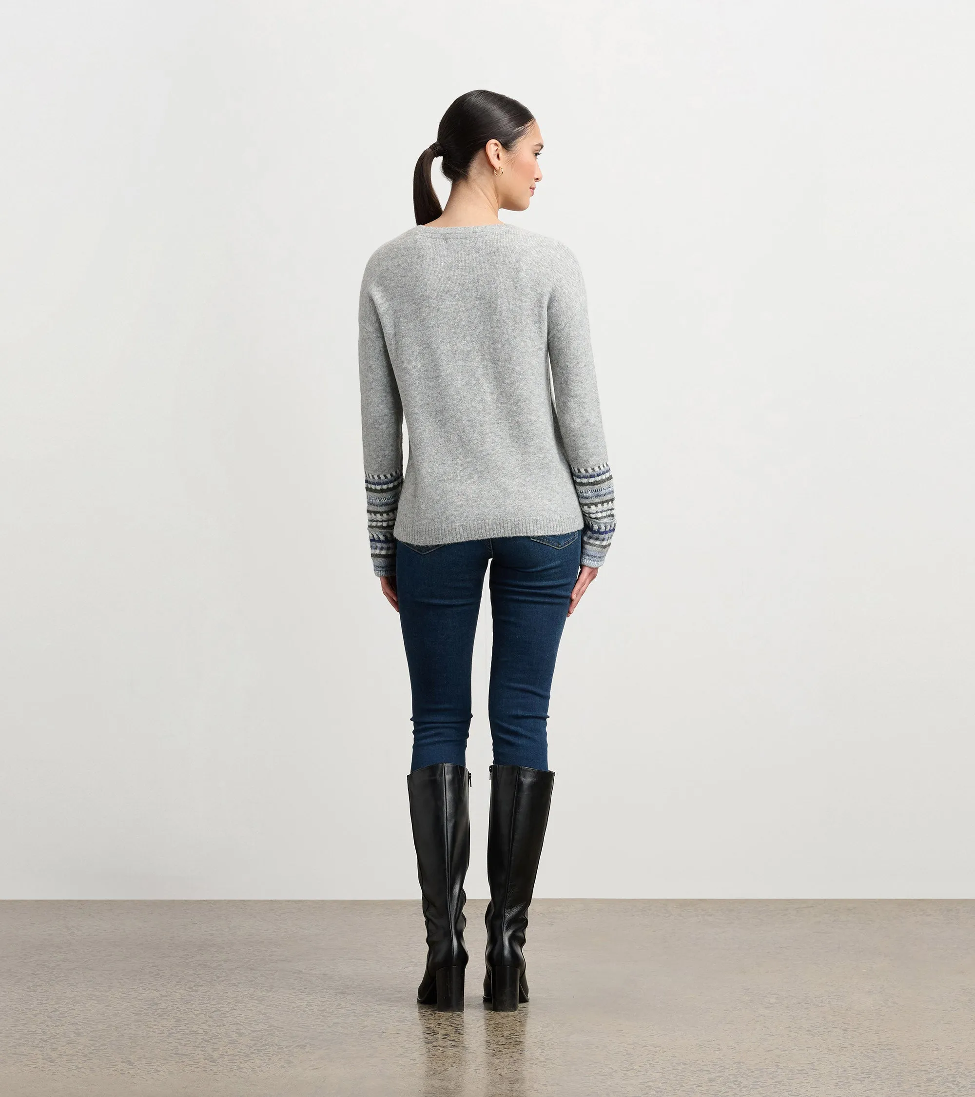 Jacquard Cuff Sweater - Grey Melange sold by Hatley product image thumbnail 4