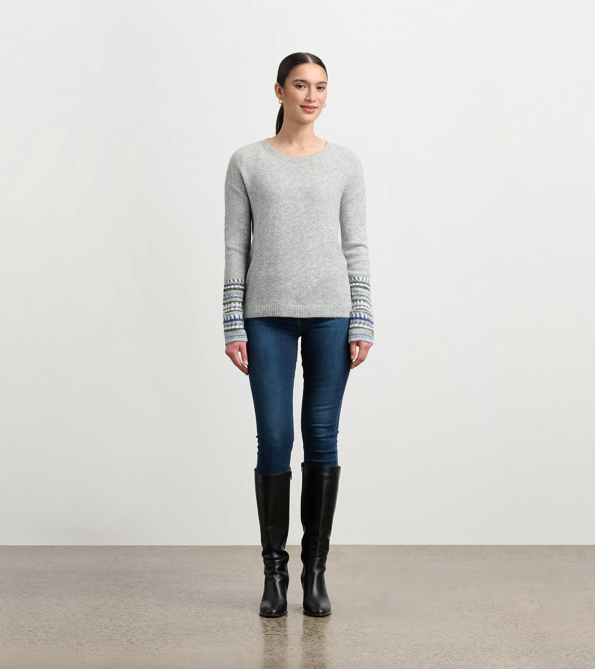 Jacquard Cuff Sweater - Grey Melange sold by Hatley product image thumbnail 5
