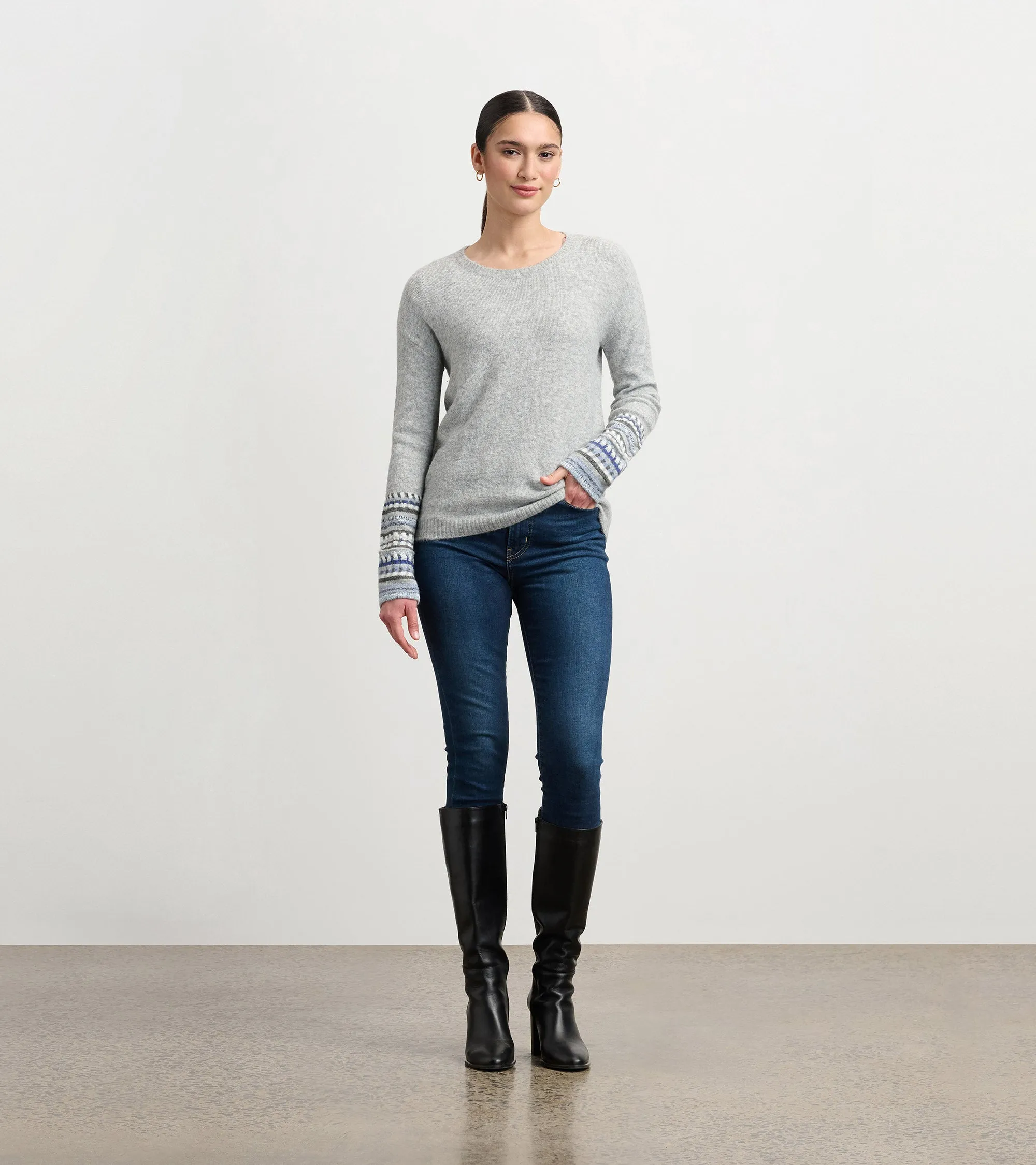 Jacquard Cuff Sweater - Grey Melange sold by Hatley product image thumbnail 2
