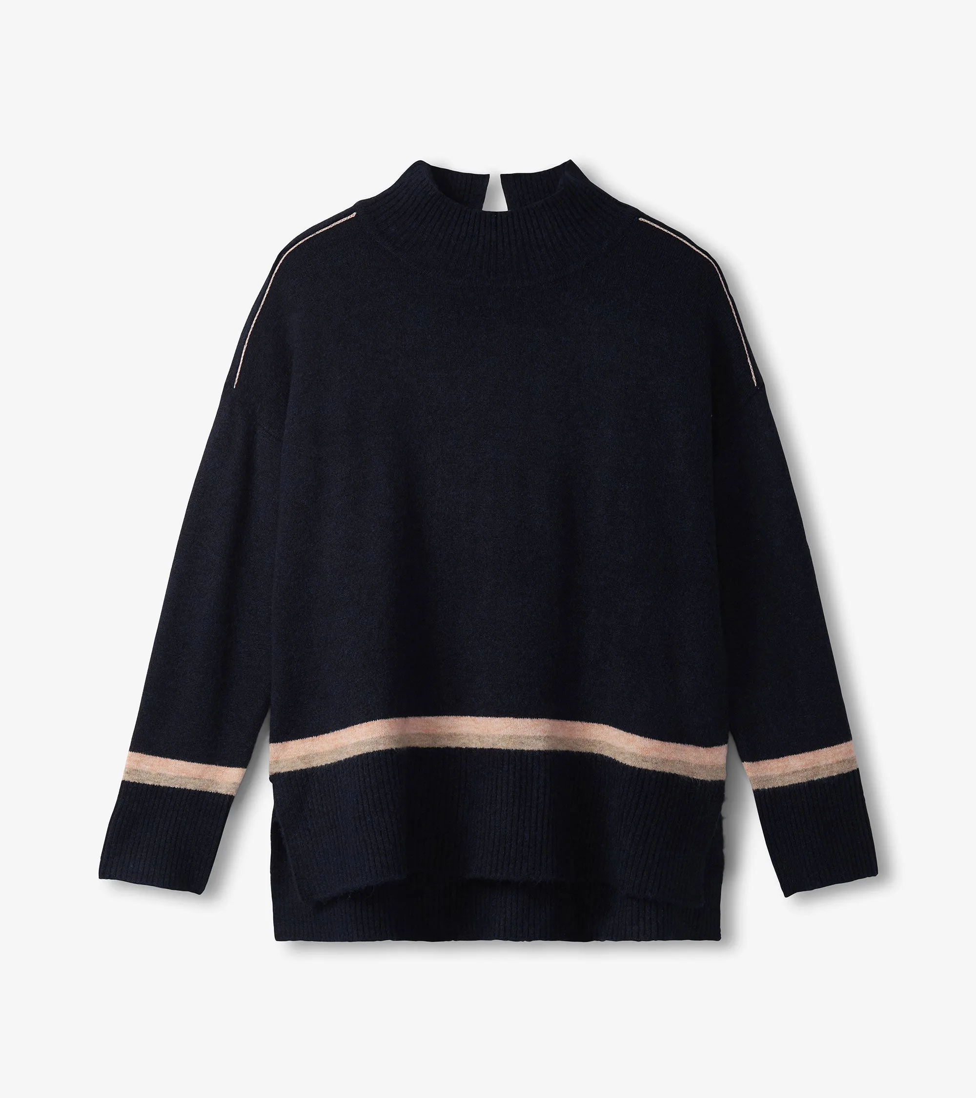 Mock Neck Sweater - Navy Stripe sold by Hatley product image thumbnail 2
