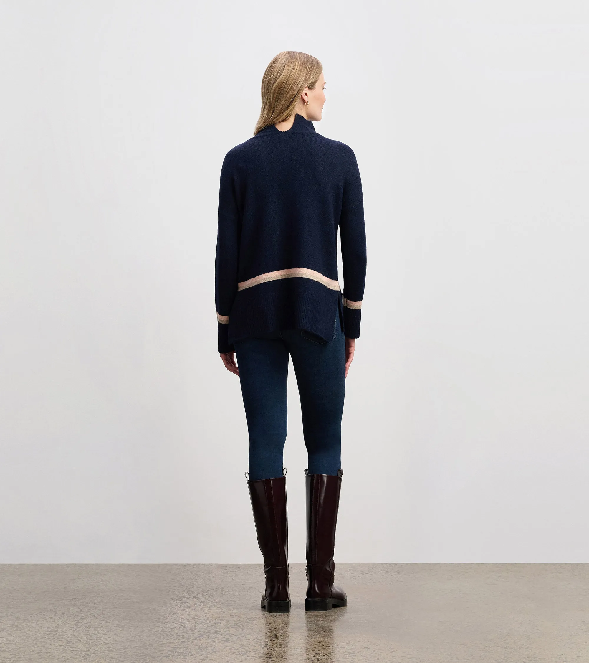 Mock Neck Sweater - Navy Stripe sold by Hatley product image thumbnail 4