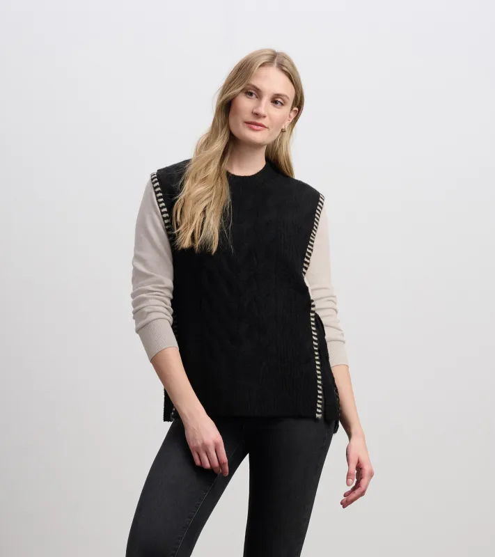 Side-Tie Sweater Vest - Black sold by Hatley