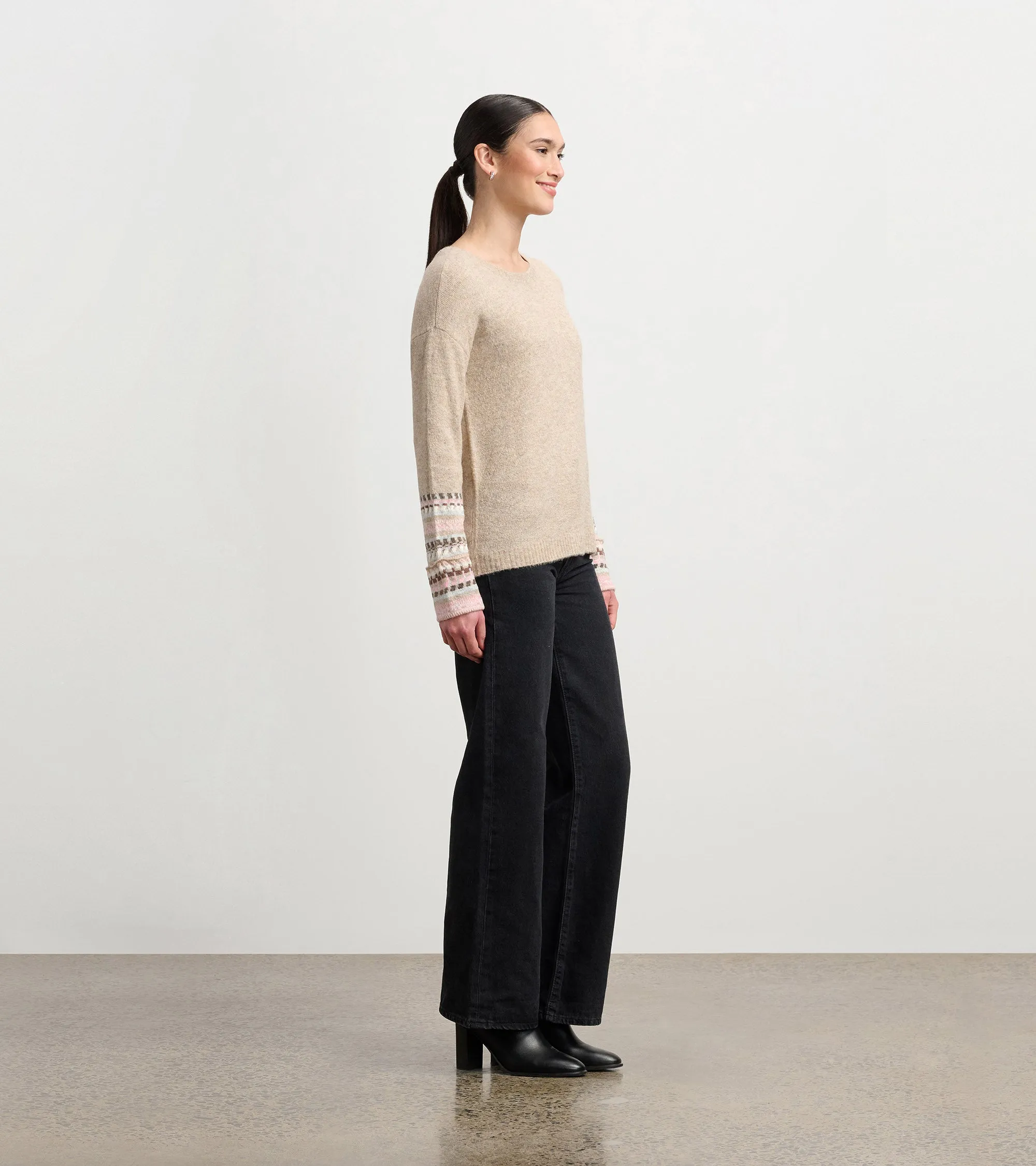 Jacquard Cuff Sweater - Oatmeal Melange sold by Hatley product image thumbnail 3