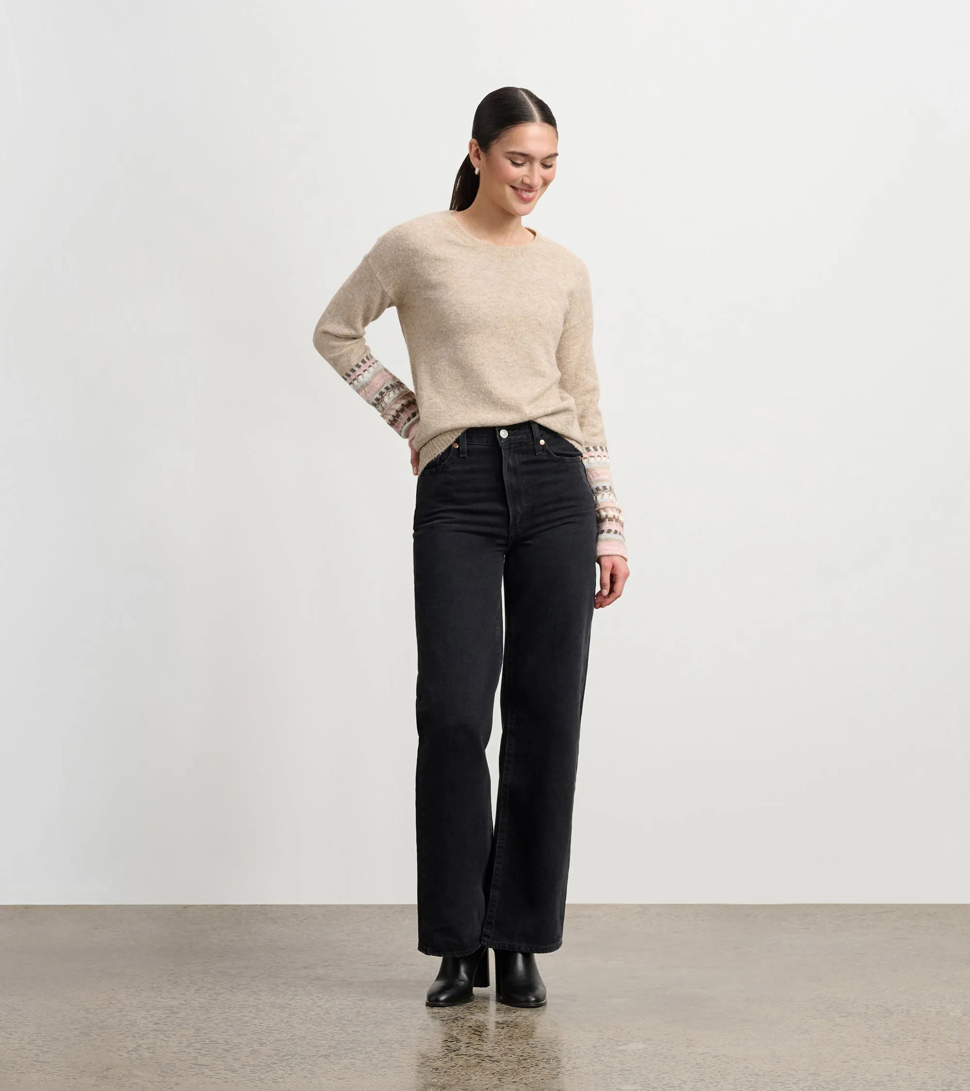 Jacquard Cuff Sweater - Oatmeal Melange sold by Hatley product image thumbnail 5