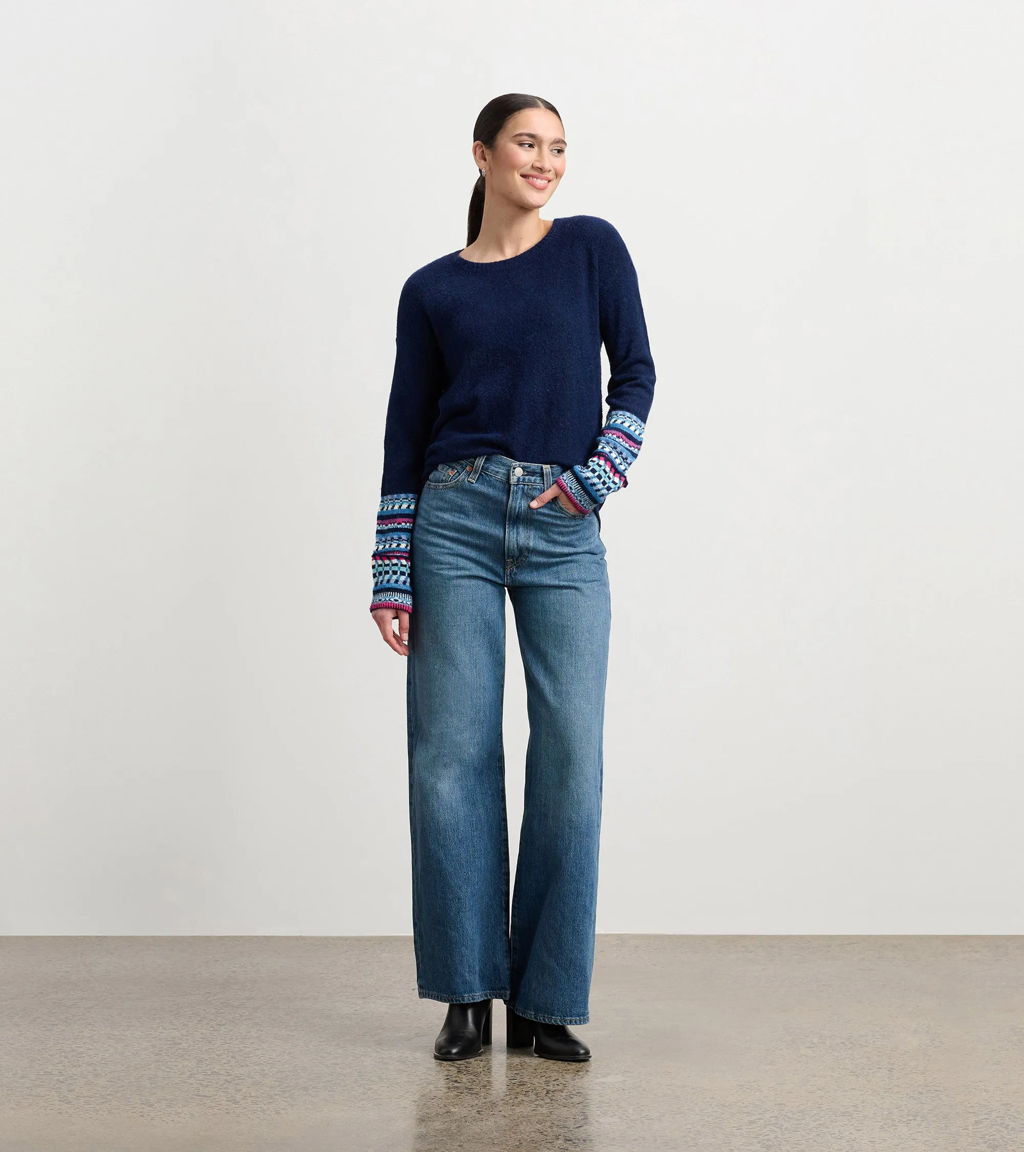 Jacquard Cuff Sweater - Navy sold by Hatley product image thumbnail 5