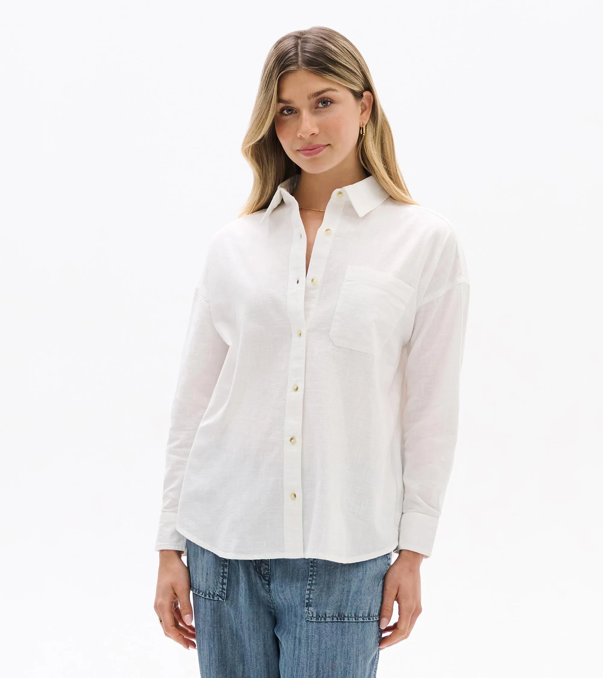Relaxed Button Down - White sold by Hatley