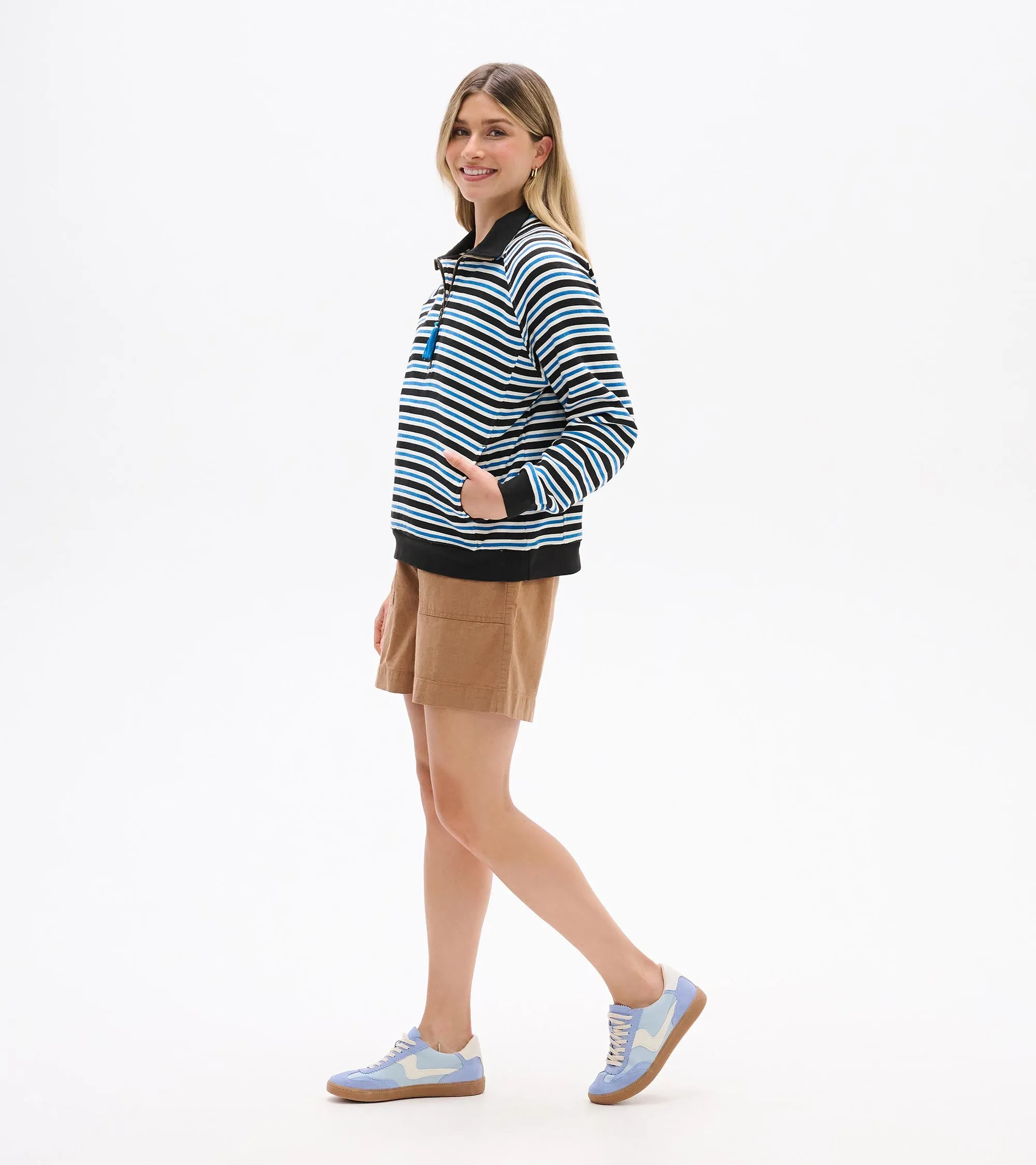 Mock Neck Pullover - Black Stripes sold by Hatley product image thumbnail 4