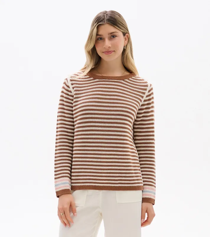 Pointelle Stripe Sweater - Neutral made by Hatley