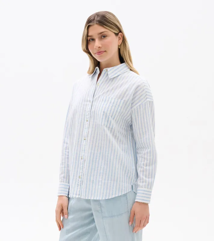 Relaxed Button Down - Cashmere Blue Stripes made by Hatley