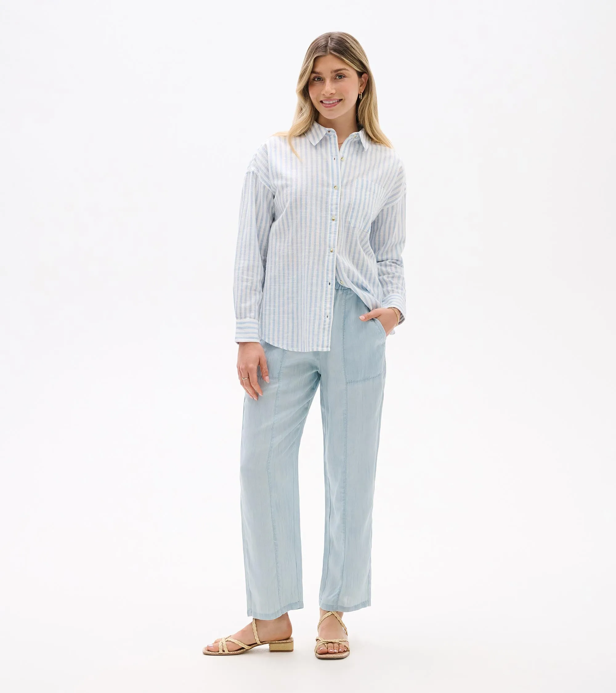 Relaxed Button Down - Cashmere Blue Stripes sold by Hatley product image thumbnail 3