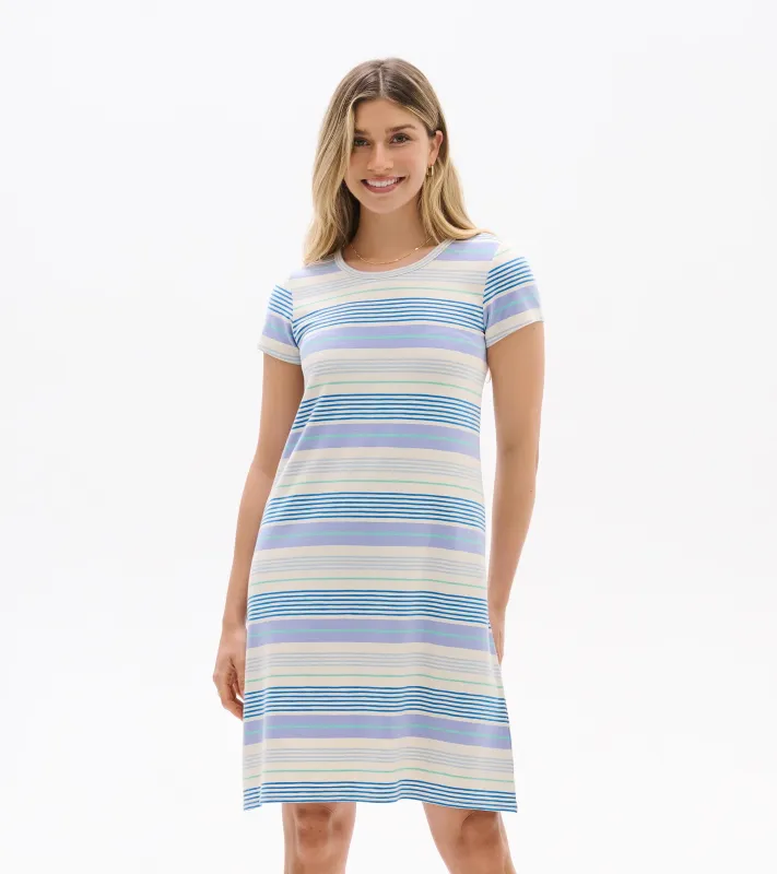 Cici A-Line Dress - Iris Wave Stripes made by Hatley