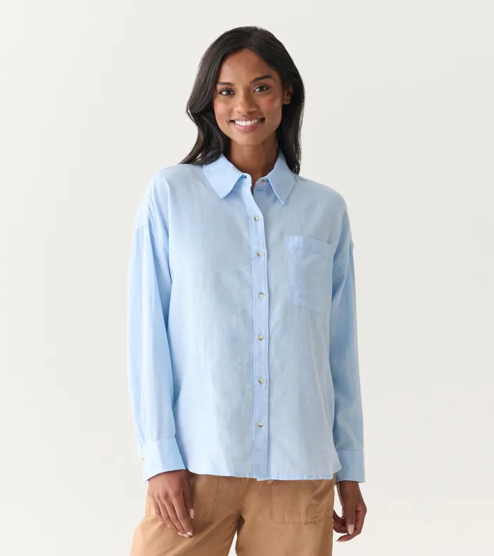 Relaxed Button Down - Light Blue Chambray made by Hatley