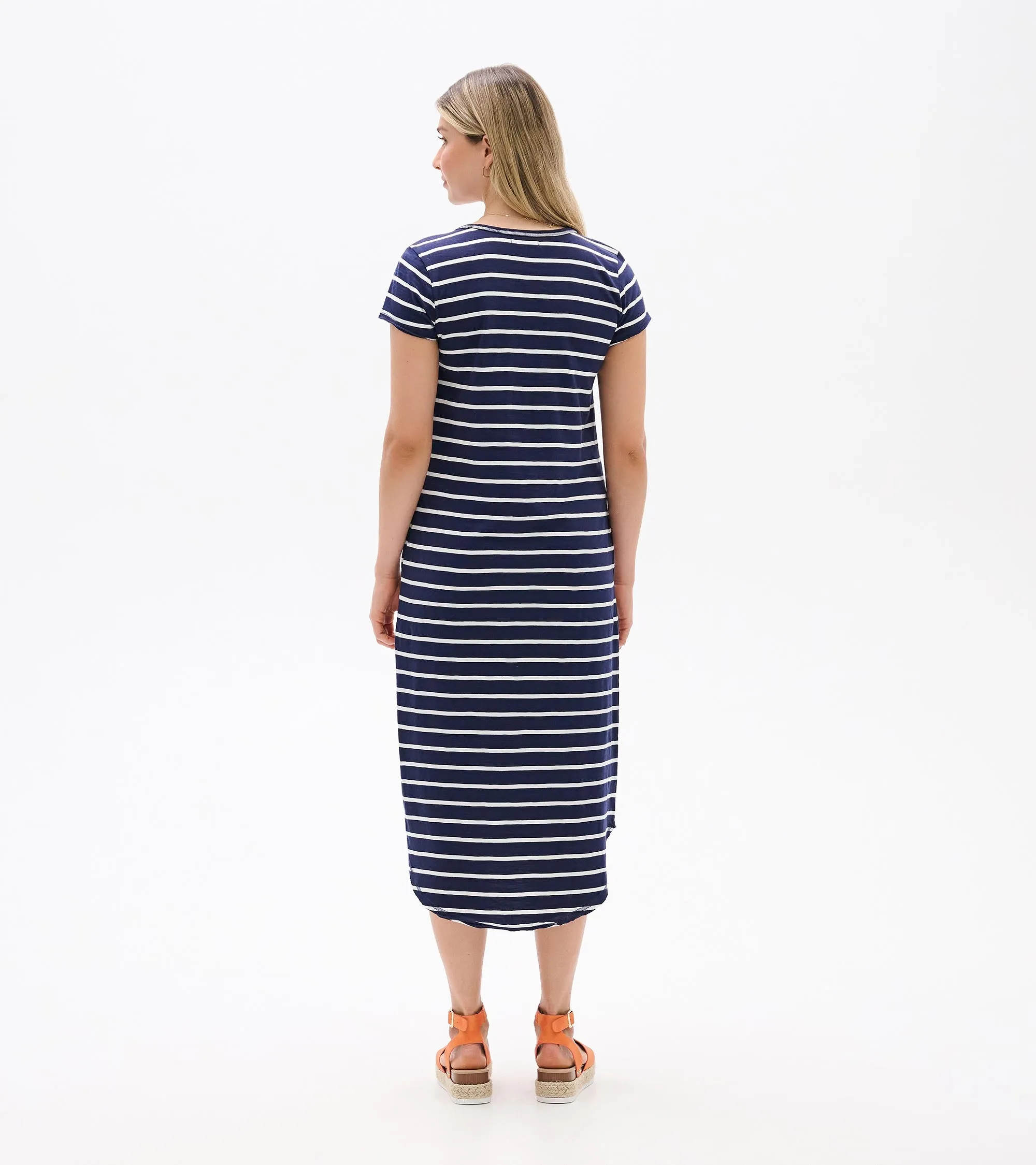 Midi Tee Shirt Dress - Navy and White Stripes sold by Hatley product image thumbnail 5