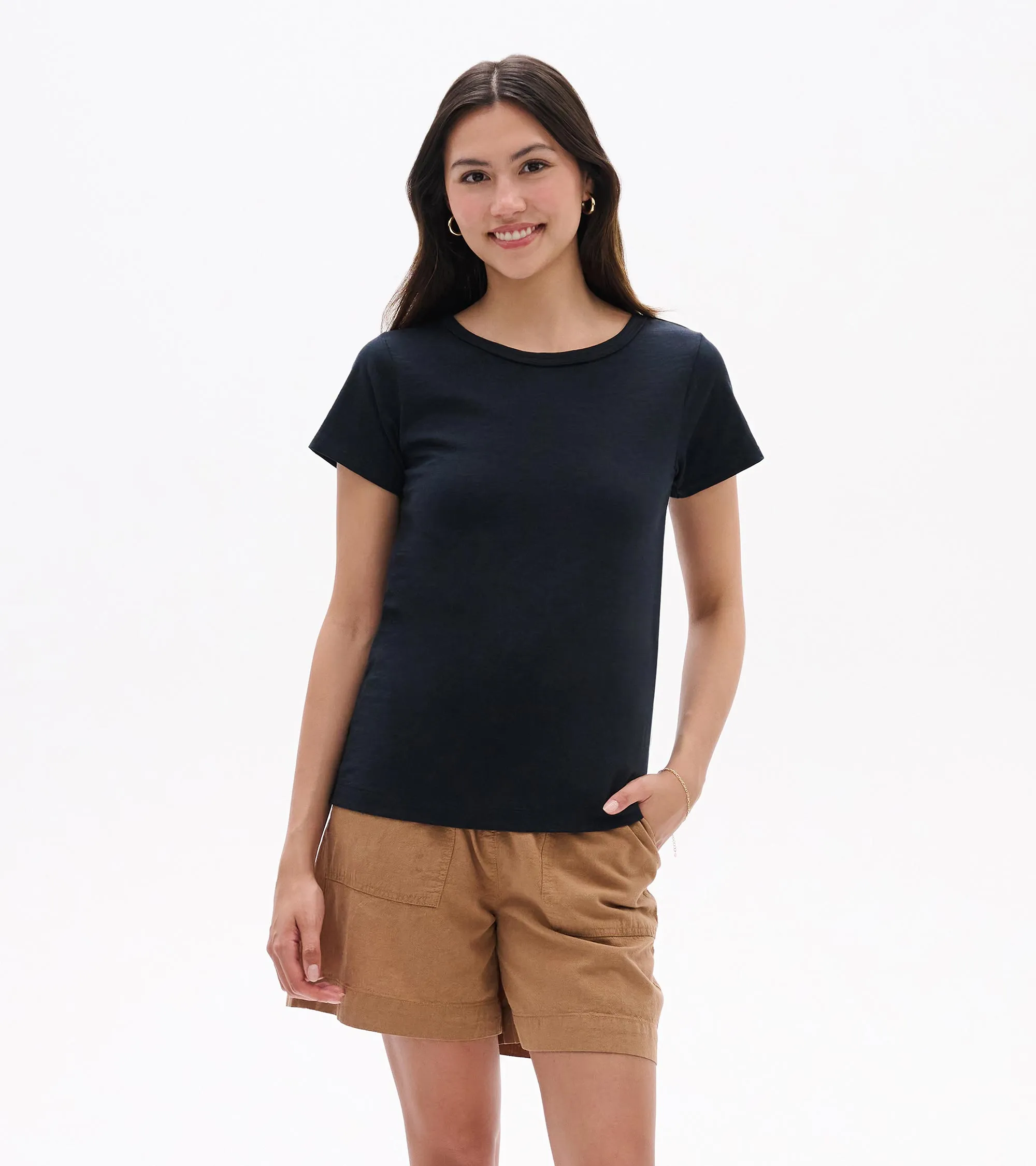 Essential Crew Neck Tee - Caviar sold by Hatley