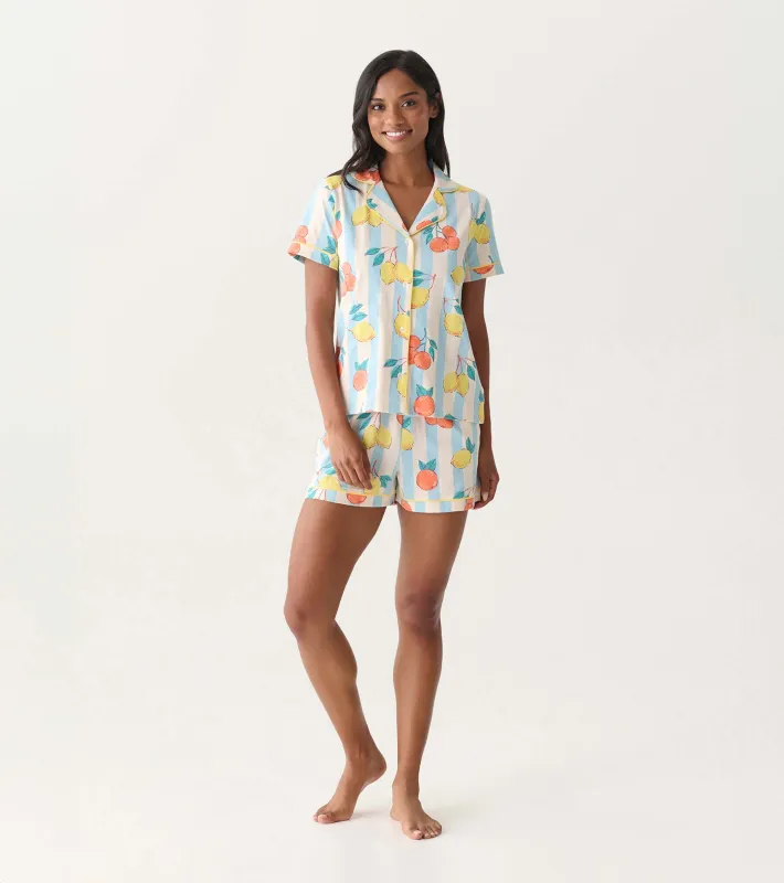Women's Fresh Citrus Short Pajama Set made by Hatley