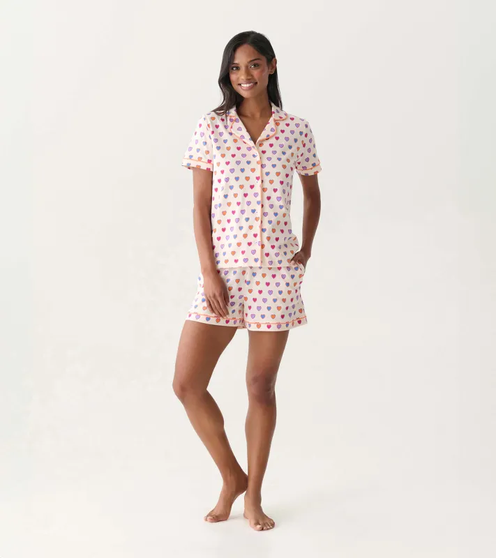 Women's Bunches of Hearts Short Pajama Set sold by Hatley