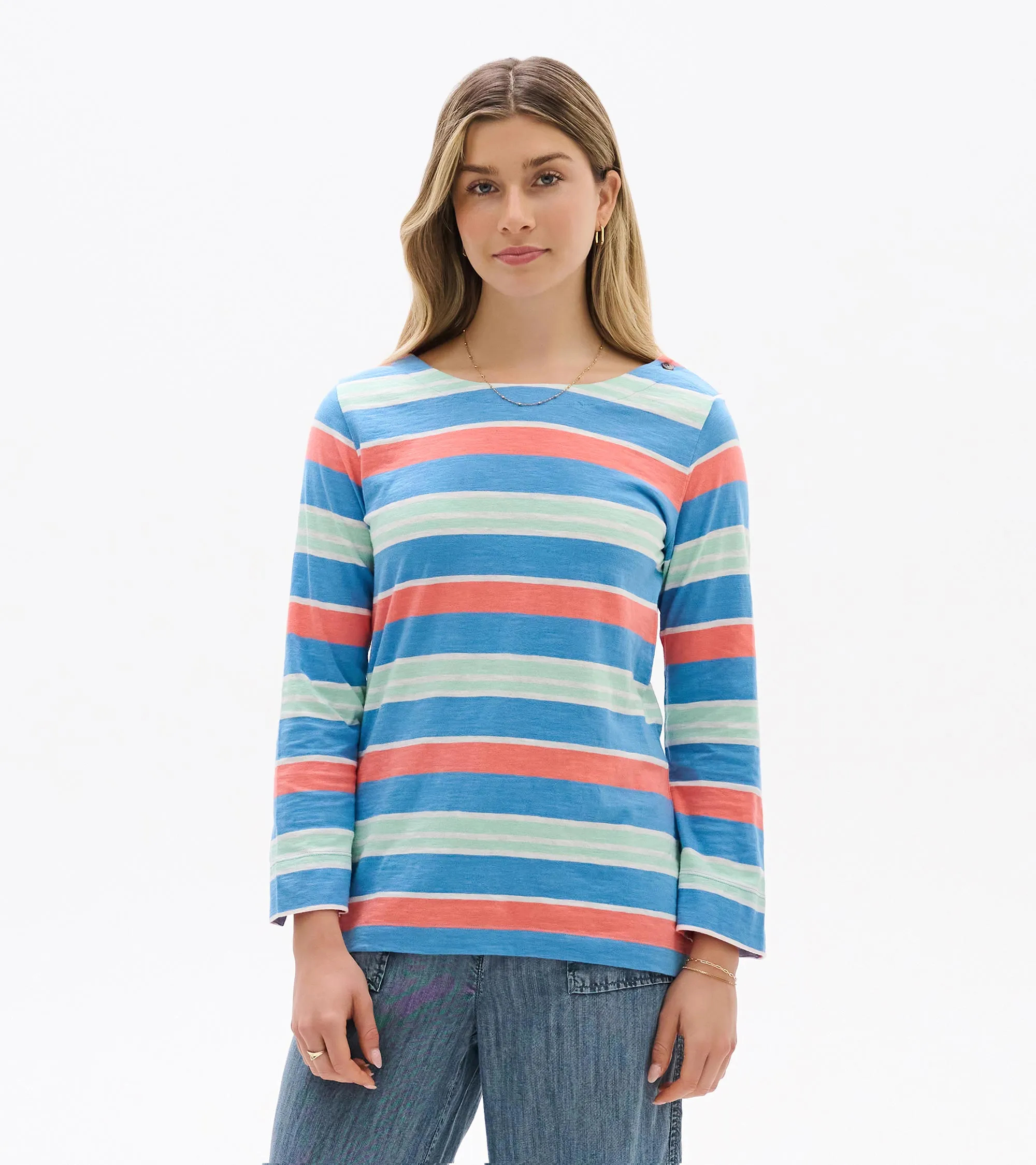 Button Breton - Azure Stripes sold by Hatley
