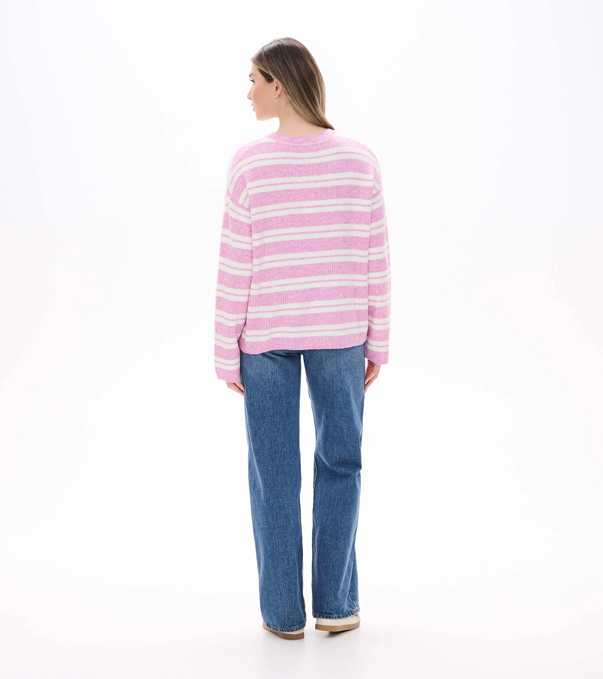 Women's Quinn Sweater - Pink and Cream Stripes sold by Hatley product image thumbnail 5