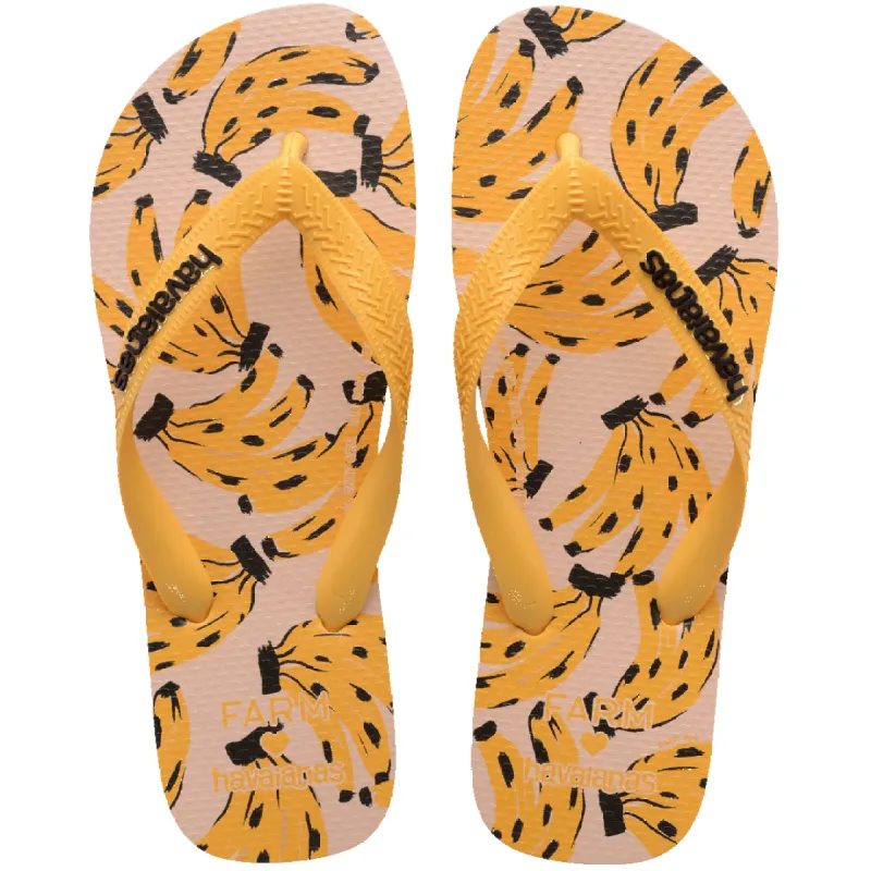 Women's FARM Rio Cheetah Bananas Top Flip Flops sold by Havaianas