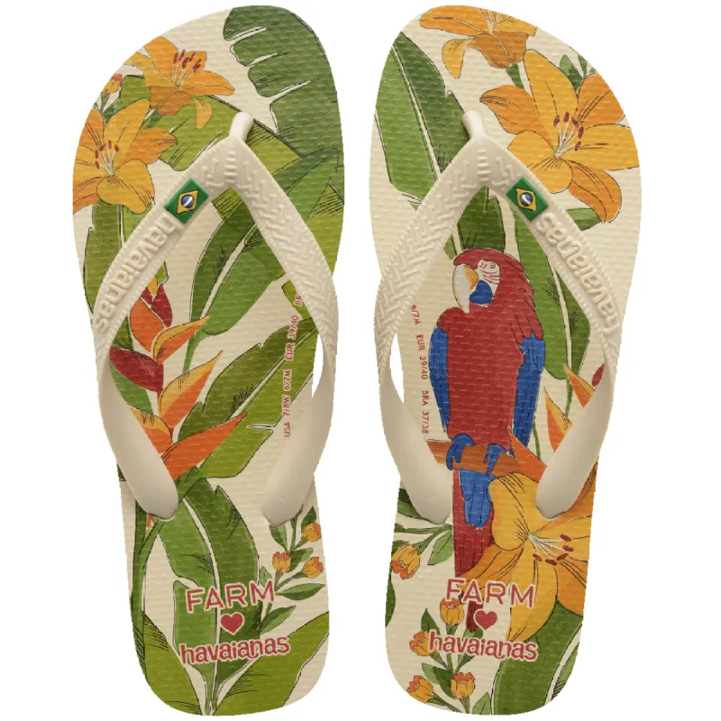Women's FARM Rio Parrot and Floral Top Flip Flops sold by Havaianas