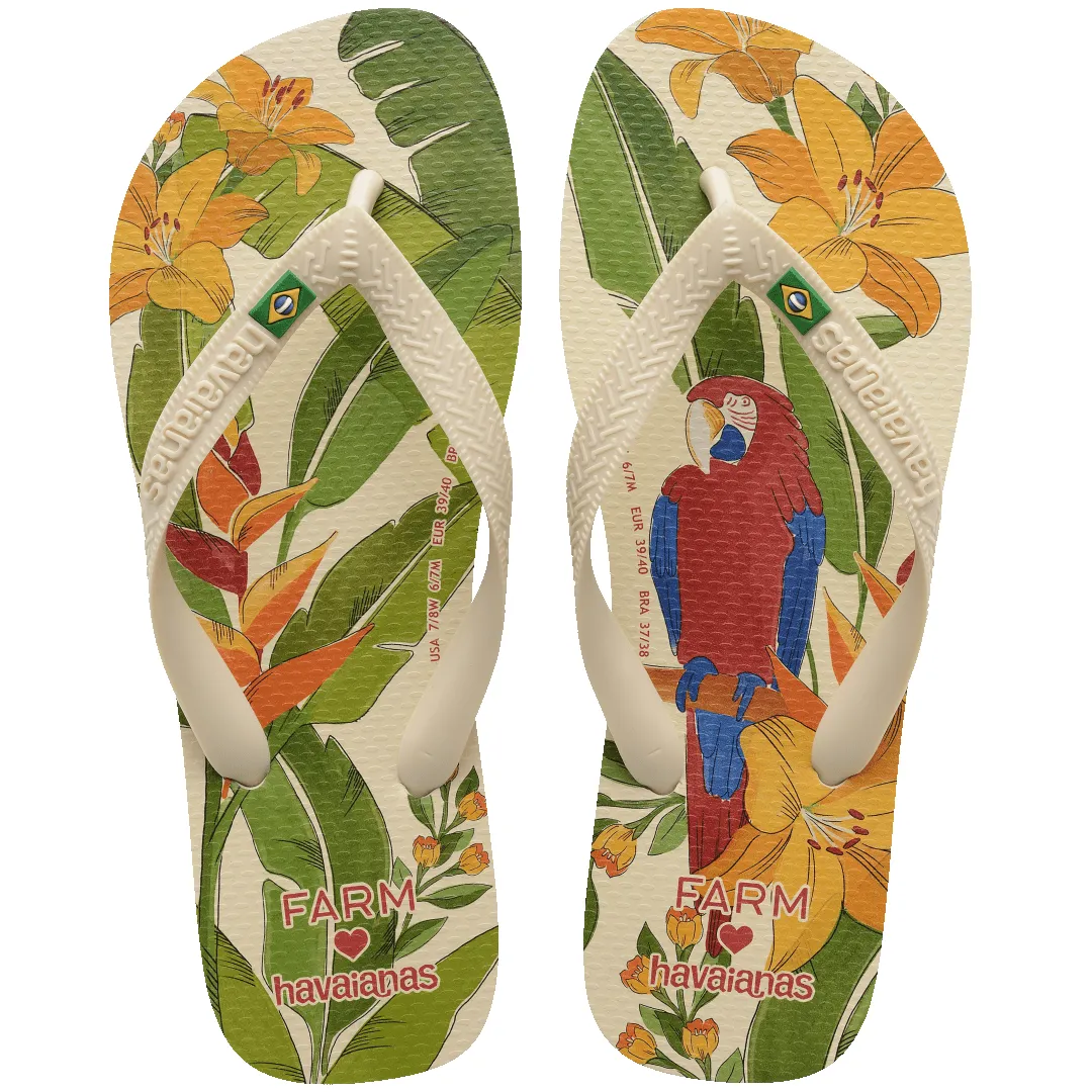 Women's FARM Rio Parrot and Floral Top Flip Flops sold by Havaianas