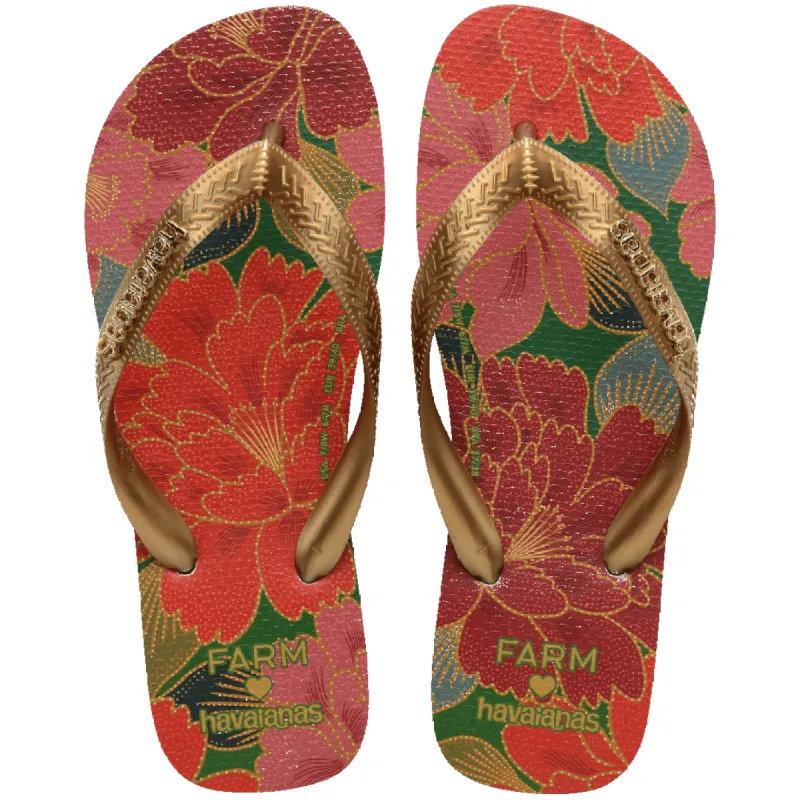 Women's FARM Rio Red Floral Top Flip Flops sold by Havaianas