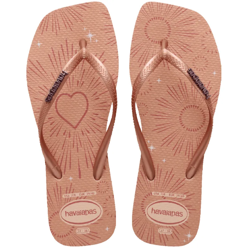 Women's Slim Square Metallic Flip Flops sold by Havaianas