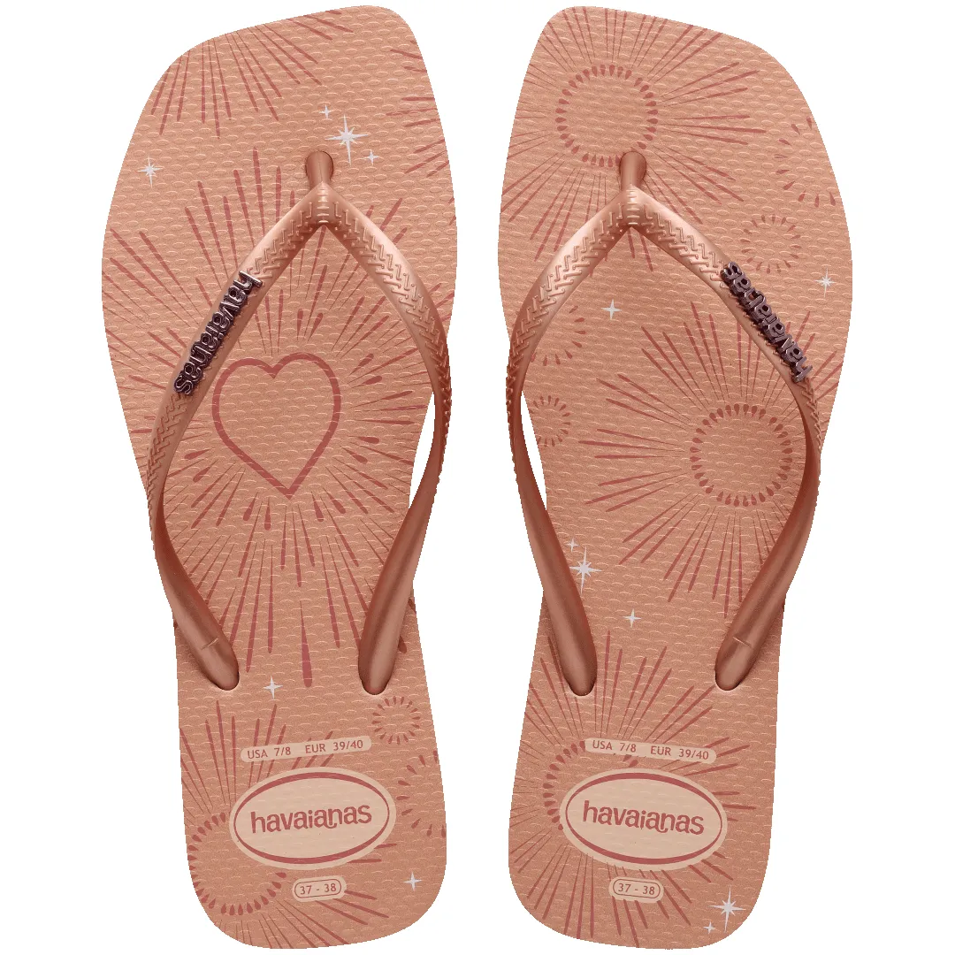 Women's Slim Square Metallic Flip Flops sold by Havaianas