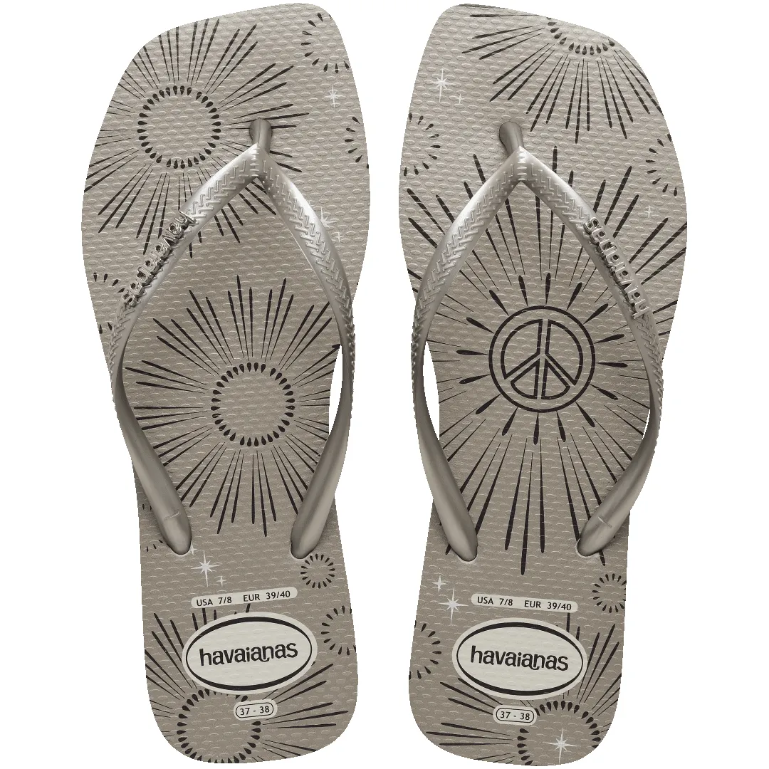 Women's Slim Square Metallic Flip Flops sold by Havaianas