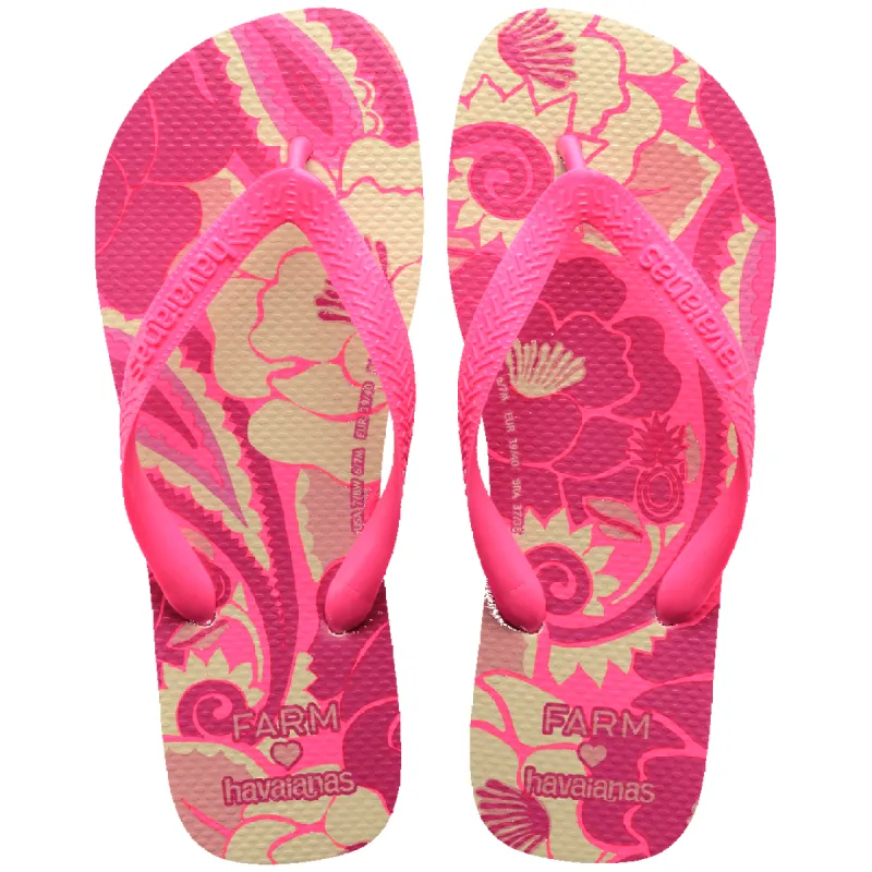 Women's FARM Rio Groove Tropical Top Flip Flops sold by Havaianas