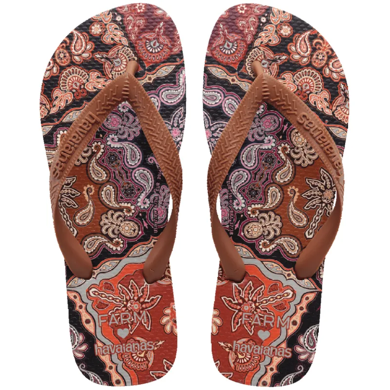Women's FARM Rio Brown Scarf Top Flip Flops sold by Havaianas