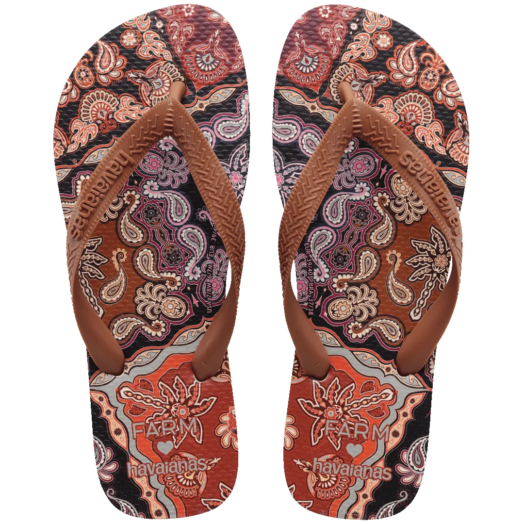 Women's FARM Rio Brown Scarf Top Flip Flops sold by Havaianas