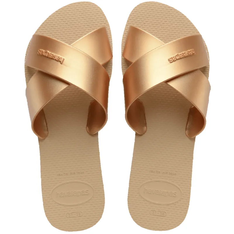 Women's Aqua Metallic Sandals sold by Havaianas