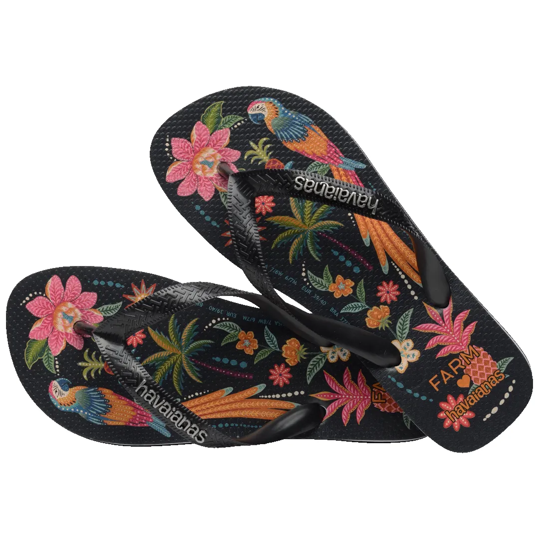 Women's FARM Rio Black Parrots Top Flip Flops sold by Havaianas product image thumbnail 4