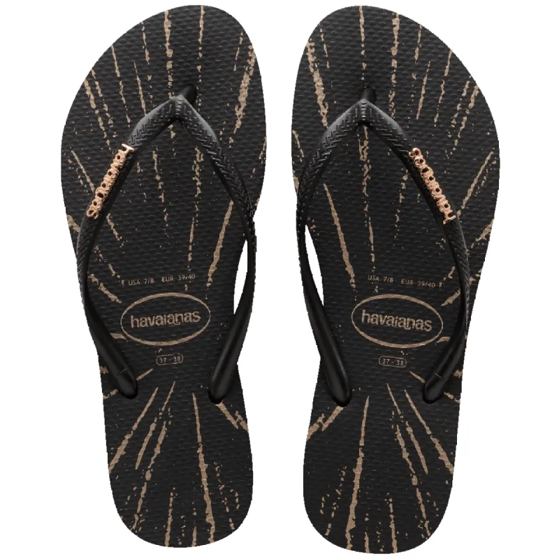 Women's Metallic Print Slim Flip Flop sold by Havaianas