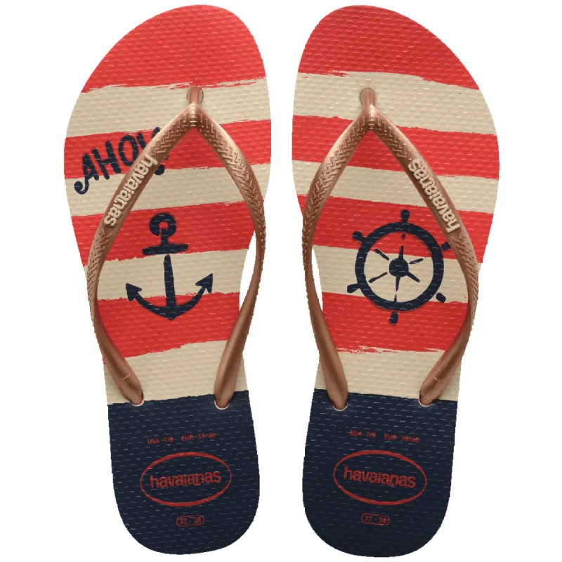 Women's Nautical Slim Flip Flops sold by Havaianas